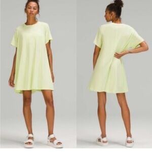 Lululemon All Yours Crispin Green Lemon Yellow T-Shirt Dress size 4